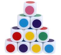 Yardwe Lot de 10 Dés Imprimés en Couleur pour Garçon et Filles Dés Pédagogiques en Acrylique Apprentissage des Couleurs Jeu Éducatif Activités Ludiques