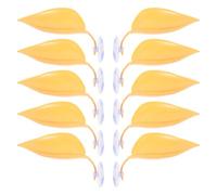 Yardwe Lot de 10 Plateformes de Repos de Feuille Jaune pour Aquarium, Accessoires pour Terrarium de Rainettes et Poissons Betta, Décor D'aquarium Sécurisé avec Bords Lisses, Habitat