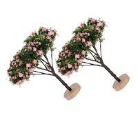 Yardwe Lot de 2 Arbres Miniatures de Décor Réalistes pour Maquette Paysage, Mini Arbres de Rue en Plastique, Accessoires pour Décoration de Table à Sable, Micro-Paysage et Modélisme