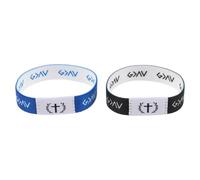 Yardwe Lot de 2 Bracelets Bibliques Élastiques Versets Inspirants Bleu Blanc et Noir Blanc Bracelets Chrétiens pour Hommes et Femmes Accessoire Portable pour Événements Religieux et