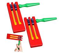 Yardwe Lot de 2 Cliquets en Bois pour Garçon et Filles Jouets Sonores à Rotation Instruments de Musique Éducatifs Jouets à Bruit pour Fêtes Matériel en Bois Solide