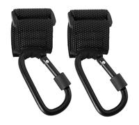 Yardwe Lot de 2 Crochets Poussette Renforcés Verrouillage Noir Accessoires Multifonctionnels Antidérapants Poussette Moto et - Compatibles et Voiture Usage Quotidien