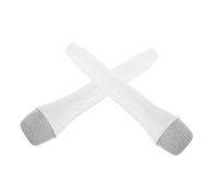 Yardwe Lot De 2 Microphones en Plastique Faux Microphones Accessoires Jouets Réaliste pour Enfants Chant Scène Blanc