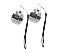 Yardwe Lot de 2 Mini Compteurs à Clic Manuels en Métal Argenté, Faciles à Utiliser sans Pile, Comptage de Personnes en Centres Commerciaux et Divers Environnements