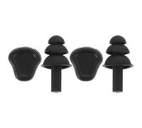 Yardwe Lot de 2 Paires de Bouchons d'Oreilles Étanches et Insonorisants en Silicone Souple Noir Protection Auditive pour Natation Sommeil et Étude Confortables et Réutilisables