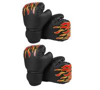 Yardwe Lot de 2 Paires de de Boxe pour Enfants : de Kickboxing en PU pour Jeunes, Mitaines de Frappe avec Motif Flamme, équipement d'entraînement pour garçons et Filles, Sparring, Arts Martiaux