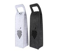 Yardwe Lot de 2 Paquet à Vin en Feutre Gris Clair et Gris Foncé Poignée et Bouton-pression, Pochettes Portables pour Emballage Présent, Conservation et Transport Sécurisé du Vin,