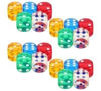 Yardwe Lot de 20 dés de Jeu Arc-en-Ciel translucides de 2,5 cm - Dés en Acrylique à Pois pour l'enseignement des mathématiques en Classe, Les fêtes de Fin d'année, Les Jeux de