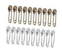Yardwe Lot de 20 Épingles à Nourrice en Métal Breloques de Crâne, 10 Argenté Ancien et 10 Bronze Ancien, Décoratives et Sécurisées pour Loisirs Créatifs et Couture, Accessoires Punk