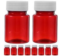 Yardwe Lot de 20 flacons d'échantillons de laboratoire : récipients en plastique marron à large ouverture de 50 ml pour granulés de poudre solide - Flacons de stockage de réactifs de