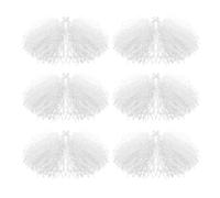 Yardwe Lot de 24 Pompons de Cheerleading Blancs Poignée, Ensemble de Pompons Métalliques pour Pom-Pom, Accessoires de Danse et Encouragements Sportifs, Adaptés aux Compétitions et Fêtes