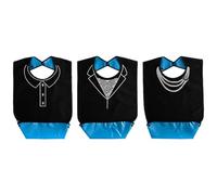 Yardwe Lot de 3 Bavoirs pour Personnes Âgées Imperméables Poche Ramasse-Miettes Taille Moyenne Tissu Résistant Tablier Réglable pour Protection des Vêtements Lors des Repas Quotidien