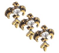 Yardwe Lot de 3 Bijoux Dentaires Métalliques Dorés Croix Incrustée de Strass, Grille Seule Dent Décorative pour Femmes et Hommes, Accessoires pour Sourire et Cosplay, 3 Pièces