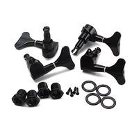 Yardwe Lot De 4 Mécaniques D’accordage Scellées Noires 2l/2r Pour Basse Acoustique Et Électrique 4 Cordes, Avec Vis De Montage Et Bagues Filetées, Pièces De Fixation Et Réglage Pour Guitare Basse