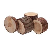 Yardwe Lot de 4 Miniatures de Souches en Bois Marron pour Hamster et Petits Animaux, Décoration Rustique et Sécurisée pour Projets DIY et Aménagement Naturel