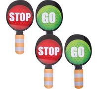 Yardwe Lot de 4 Panneaux de signalisation pour Enfants : Feux d'arrêt portatifs Double Face pour enseigner la sécurité routière - Plaque de signalisation Rouge et Verte pour Les Classes de