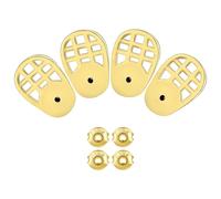 Yardwe Lot de 4 set de Supports Stabilisateurs pour Boucles D’Oreilles Lourdes en Maille Plaqué Or 18K Fermoirs Anti-Affaissement pour Lobes Tombants Disques Silicone Confortables