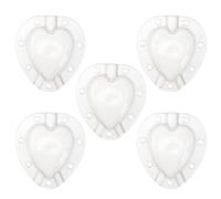 Yardwe Lot de 5 moules à fruits de jardin en forme de cœur pour fruits et légumes - Réutilisables - Pour fraises et tomates - Blanc - 4 cm