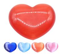 Yardwe Lot de 5 Pierres Décoratives de Cœur en Pierre Naturelle, Résistantes Vieillissement Couleurs Variées, pour Décoration de Bureau ou Restaurant Plusieurs Styles