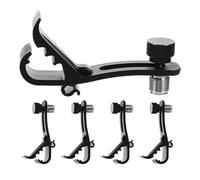 Yardwe Lot de 5 Pinces Micro Réglables Noires pour Batterie Support Antichoc Compatible Tambours Clips Robustes pour Fixation Stable de Microphone en Concert et Studio Accessoires