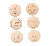 Yardwe Lot de 6 Cartes Marqueurs d'Étapes en pour Bébé Accessoires Photo Décoratifs Disques Rondes à Thème Environnement Sûr et Souvenirs de de Naissance