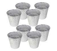 Yardwe Lot de 8 Doublures de Seau à Graisse en Aluminium Profond, Résistantes Haute Température, Petites Tailles, pour Barbecue, Camping et Récupération Huile, Ustensiles la Cuisine Extérieur Portable