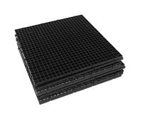 Yardwe Lot de 8 Plaques de Fond Filtre Aquarium 30x30 Cm en Plastique Noir Grille de Séparation 1 Cm pour Filtration, Isolation des Débris, Circulation d'eau et Protection Poissons