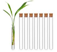 Yardwe Lot De 8 Tubes À Essai En Verre Avec Bouchons Tubes De Test En Verre Transparent Fond Rond Conteneurs De Stockage Liquide Pour Laboratoire Chimie Et ExpéRiences Scientifiq, 20 x 200 Mm