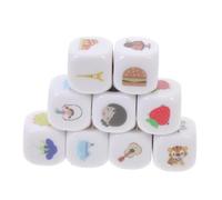 Yardwe Lot De 9 Dés Éducatifs pour Enfants en Acrylique pour Raconter des Histoires Apprendre À Jouer pour L'Imagination pour l'enseignement pour L'Éducation Précoce