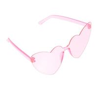 Yardwe Lunettes de Soleil Cœur Transparentes en Polycarbonate Lunettes de Fête Unisexes Accessoire Original pour Soirées et Enterrement de Vie de Jeune Fille Modèle Rose Candy