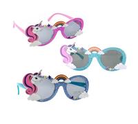 Yardwe Lunettes Licorne Accessoire de Costume en Plastique Rose 3pcs Amusant Couleur Aléatoire pour Garçon et Filles pour Fête D'anniversaire et Activités de Plein Air