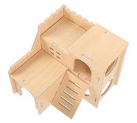 Yardwe Maison Bois à Deux pour Hamsters Cabane Multifonctionnelle pour Rongeurs Intérieur Sensoriel et Cachette Sécurisée pour Petits Animaux