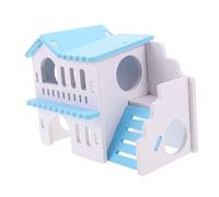 Yardwe Maison pour Hamsters Double-Couche avec Balcon Interactif Abri Confortable pour Petits Animaux comme Cochons et Hamsters Habitat Compact et Élégant Adapté Aux Espaces Réduits