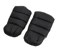 Yardwe Manchons de Poussette pour Bébé d'hiver Mitaines Chaudes et Coupe-Vent en Tissu Pelucheux Taille Protection Mains Le Froid Accessoires de Poussette Noir 1 Paire
