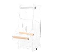 Yardwe Mangeoire Automatique pour Perruches Perchoir Distributeur Anti-Éclaboussures Mangeoire Transparente pour Oiseaux Nourriture Automatique pour Oiseaux de Compagnie 1 Pièce