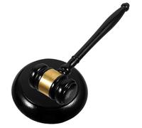 Yardwe Marteau de Juge avec Socle Noir Gavel Pratique pour Juges Commissaires Priseurs et Réunions Marteau Denchères et Tribunal Finition