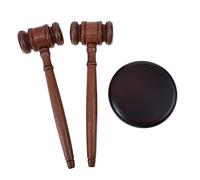 Yardwe Marteau d'Enchère en Bois 3Pcs pour Tribunal Jouet Éducatif de Procès Pratique Adapté aux Garçon et Filles Activités de Développement Précoce