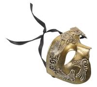 Yardwe Masque Romain Demi-face Doré pour Homme Masque de Carnaval Mascarade et Halloween Accessoire de Cosplay pour Bal Masqué et Fête Mardi Gras