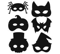 Yardwe Masques à Gratter Halloween Papier Ensemble DIY pour Garçon Fille Masque Éducatif Créatif à Décorer