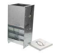 Yardwe Metal Feeding Trough for Small Animals Metal Rabbit Hay Feeder with Magnetic Lid and Dual Hooks Space-Saving Animal Food Dispenser for Cages and Walls