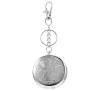 Yardwe Mini Cendrier Portable en Acier Inoxydable Rond avec Couvercle Design Réutilisable et Porte-clés pour Voiture et Usage Extérieur Pratique et Moderne