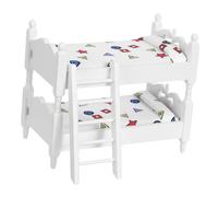 Yardwe Mini Lit Superposé en Bois Simulé Décor De Poupée Couchette Modèle De Mini Lit Superposé Lits Superposés De Poupée Modèle De Meubles De Maison De Poupée Petit Poupées Bouleau
