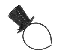 Yardwe Mini Top Hat Fascinator With Sequins And Bow Flexible Headband For Women Lightweight Party Hair Accessory For Halloween Tea Party Cosplay And Costume Events