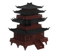 Yardwe Miniature Chinese Pavilion Model Asian Hexagon Pavilion Sculpture for Fairy Garden Aquarium and Bonsai Micro Landscape Ornament Realistic Traditional Architecture Decor