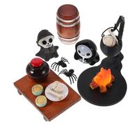 Yardwe Miniatures Halloween Décor Crânes Suspendus Décorations Poupée Maison Ambiance Réaliste pour Jardin Féerique et Scènes Hantées