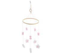 Yardwe Mobile Pour Berceau Fille Décoratif En Laine Feutrée Et Bois Suspendu Léger En Rose Clair Décoration Chambre Bébé Fille Présent Chambre D'garçon Mobile Doux Et Apaisant