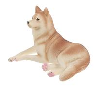 Yardwe Modèle Husky Statue de Chien Figurine de Chien Husky Figurines de Collection de Chiens réaliste Jouets Animaux Figurines de Chien Figurine de Chien Miniature Plastique Brun