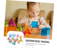 Yardwe Modèles Géométriques pour Apprentissage des Mathématiques Outils Éducatifs Manipulables pour Garçon Fille Cubes et Formes pour Développer la Cognition Géométrique