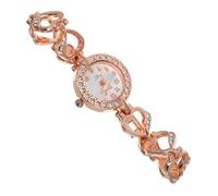 Yardwe Montre à Quartz Femme Bracelet Doré de Cœur Résistante à l'usure Présent d'anniversaire pour Amie Mesure du Temps Précise