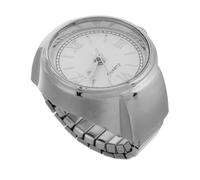 Yardwe Montre-bague à Quartz Élégante pour Femme, Anneau Argenté Taille Large, Montre à Doigt Vintage pour Tenue Quotidienne et Événement Spécial